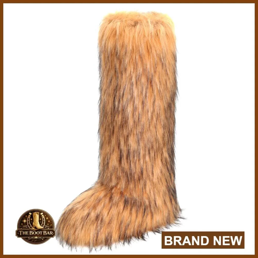 Knee-High Snow Boots Size 11 Faux Fur Insulated Slip Resistant Winter